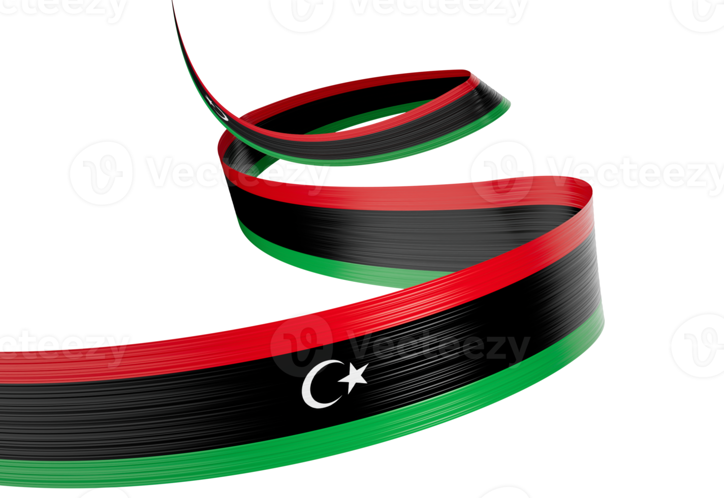 3d Flag Of Libya 3d Shiny Waving Libya Ribbon Flag 3d Illustration png