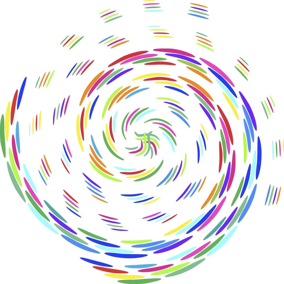 gradient swirling spiral of various colored dots, speed concept vector