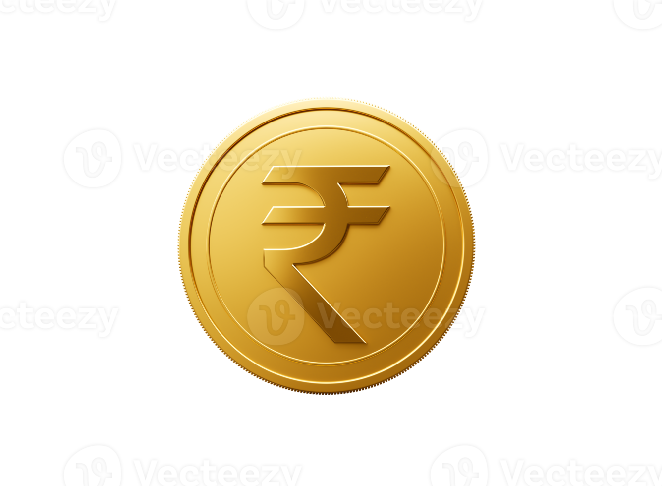 3d Golden Shiny Rounded Indian Rupee Coin 3d Illustration png
