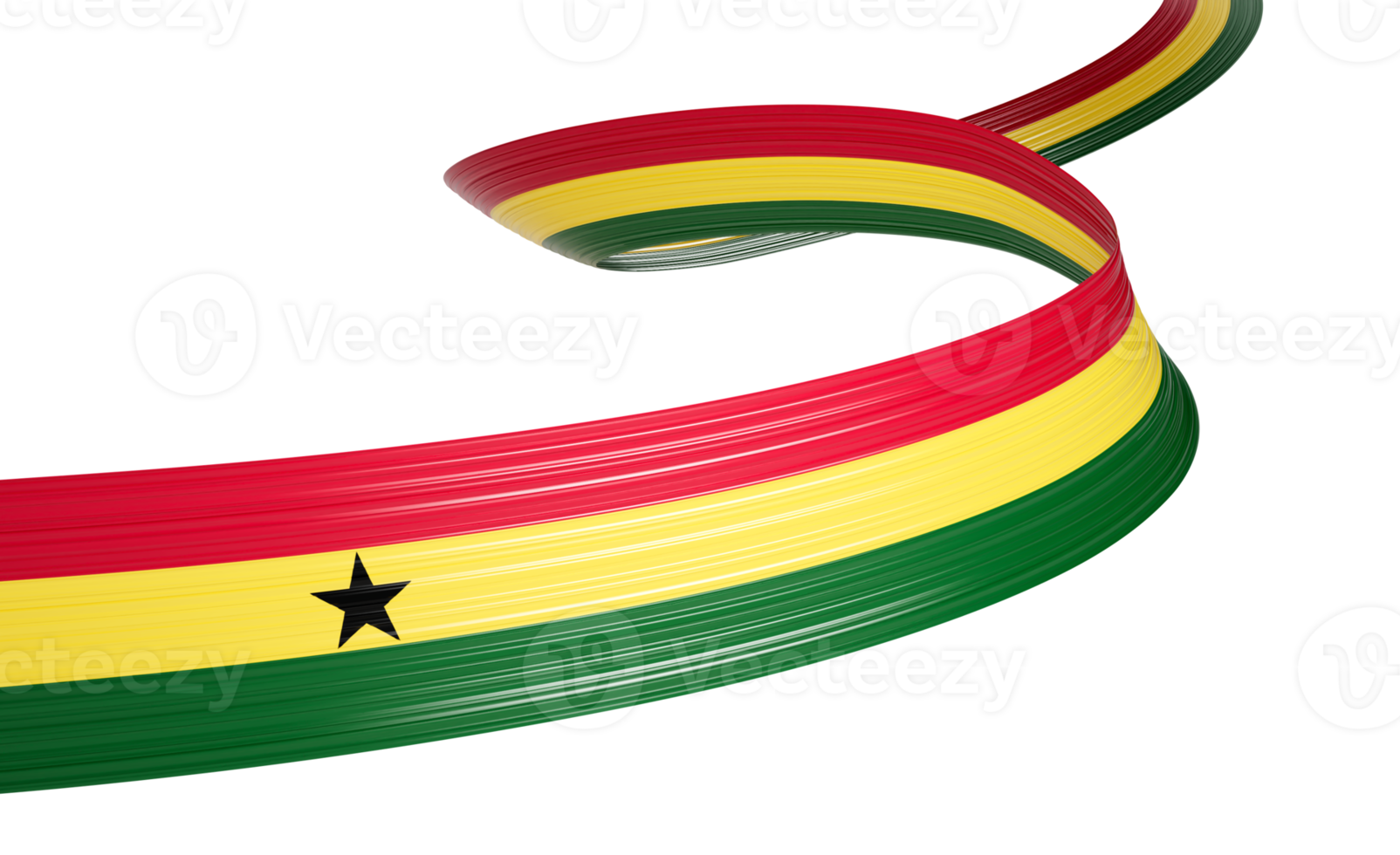 3d Flag Of Ghana 3d Wavy Shiny Ghana Ribbon Flag 3d Illustration png