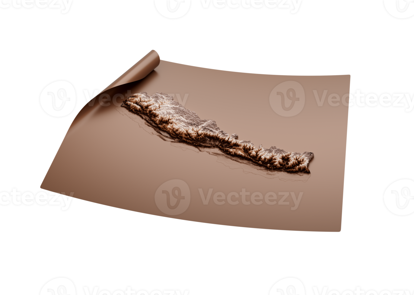 Map Of Nepal Old Style Brown On Unrolled Map Paper Sheet 3d Illustration png