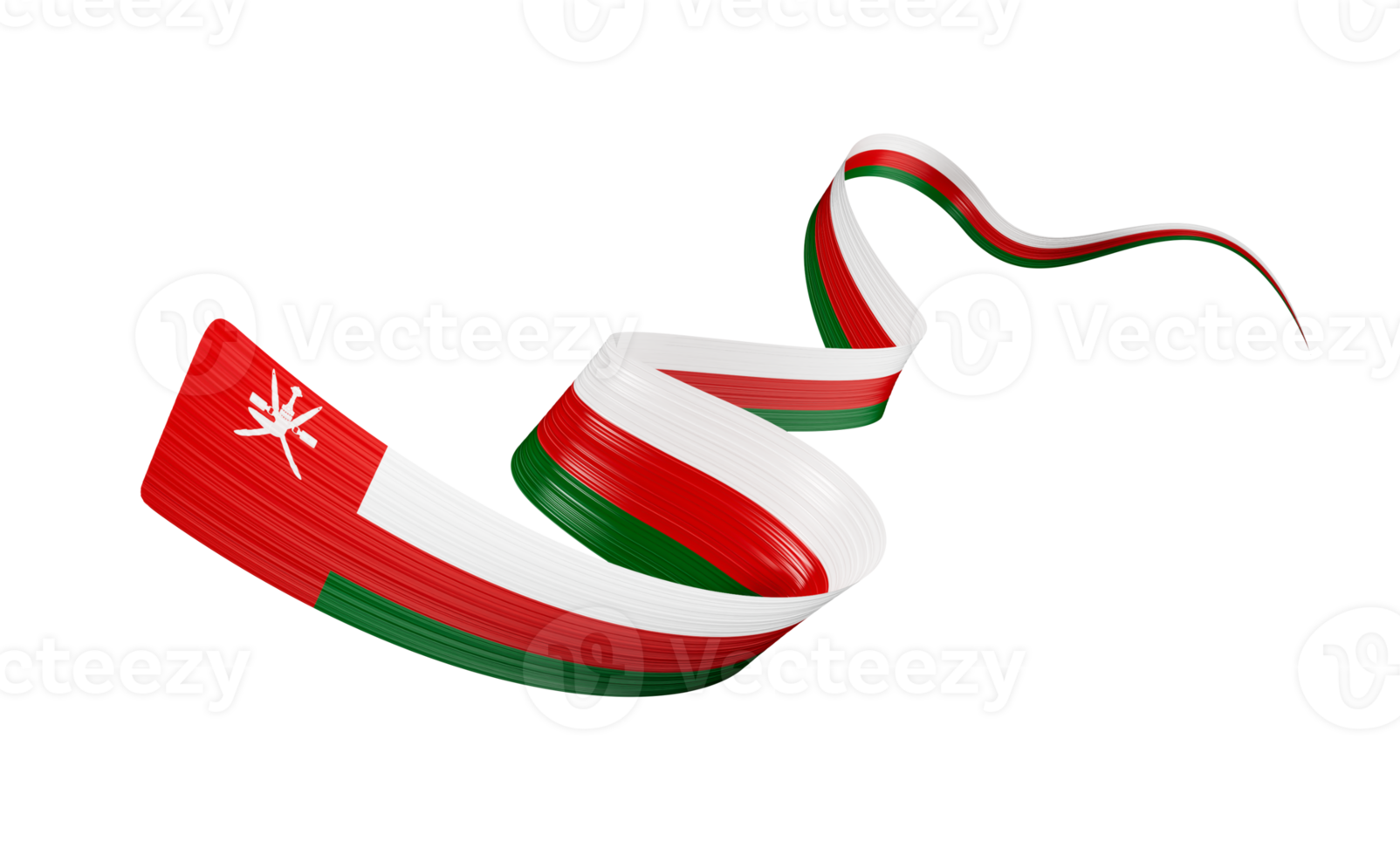 3d Flag Of Oman Heart Shape Shiny Wavy Awareness Ribbon Flag 3d Illustration png