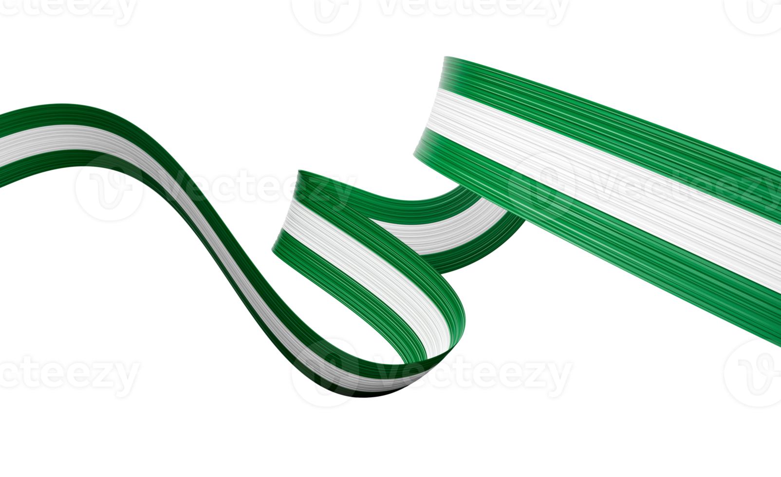 3d Flag Of Nigeria 3d Wavy Shiny Nigeria Ribbon Flag 3d Illustration png