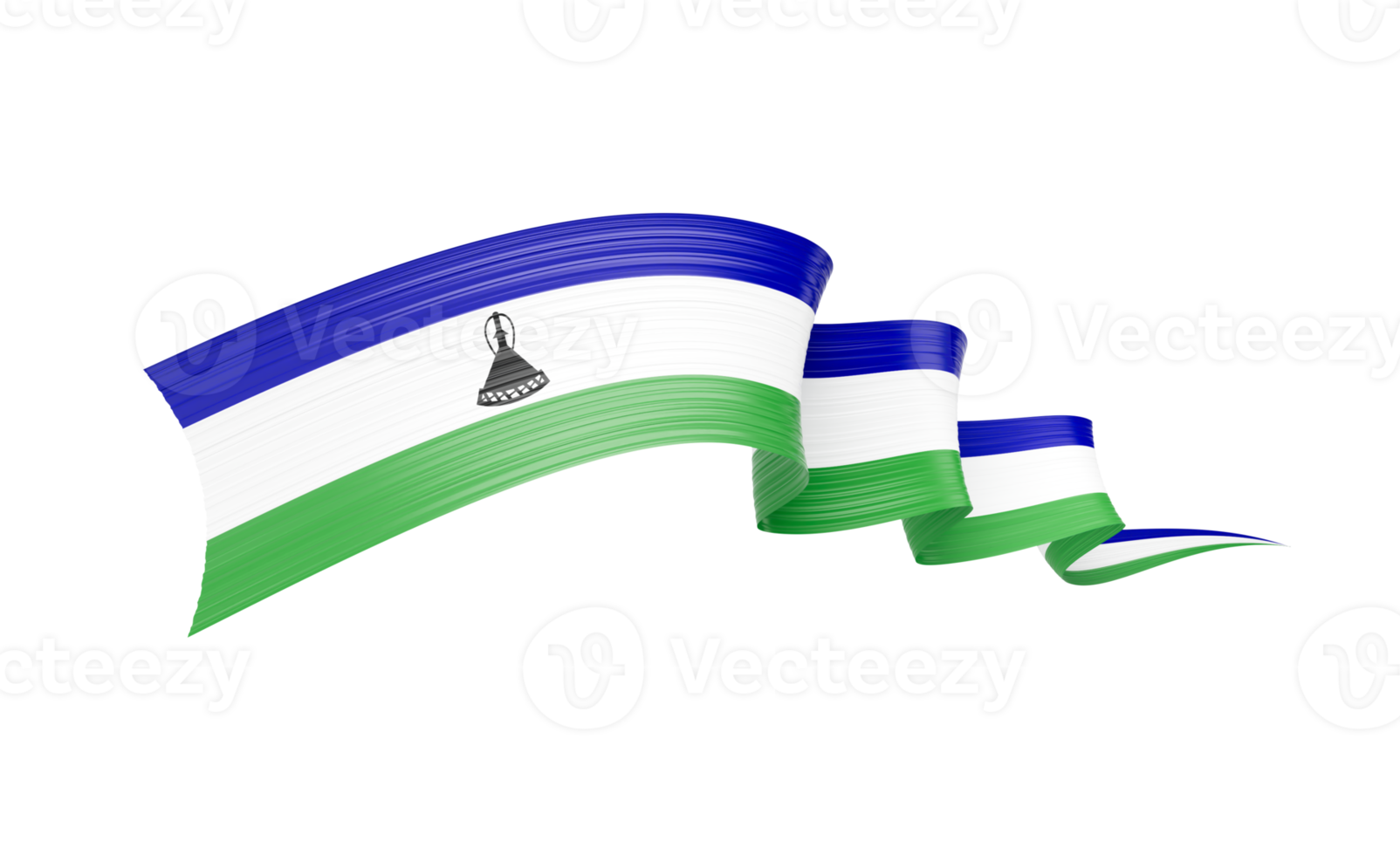 3d Flag Of Lesotho 3d Shiny Waving Twisted Ribbon Flag 3d Illustration png