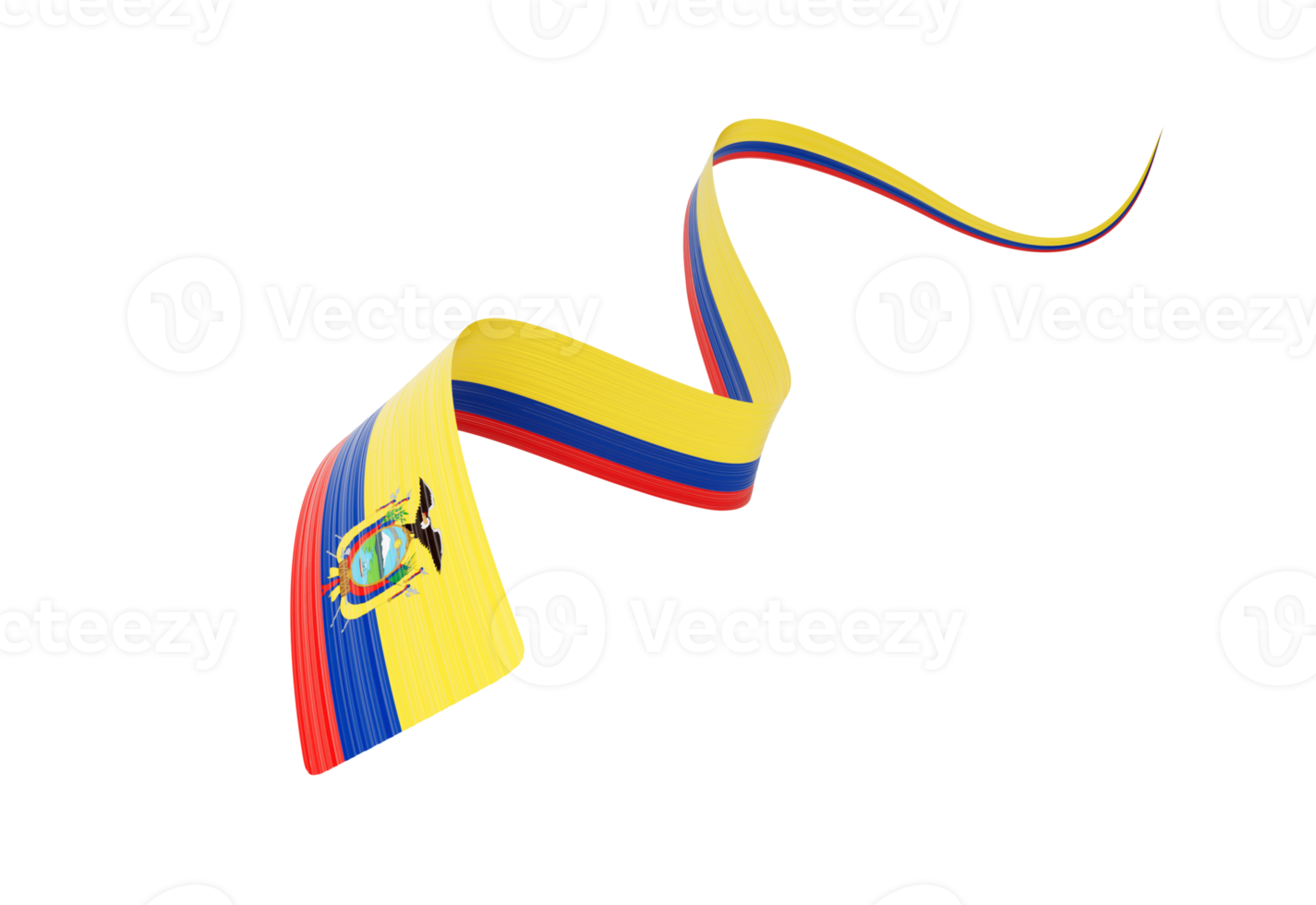 3d Flag Of Ecuador 3d Wavy Shiny Ecuador Ribbon Flag 3d Illustration png