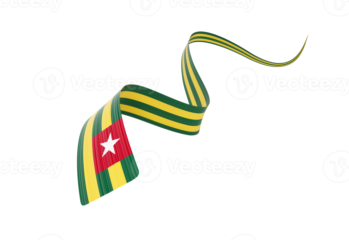 3d Flag Of Togo 3d Wavy Shiny Togo Ribbon Flag 3d Illustration png