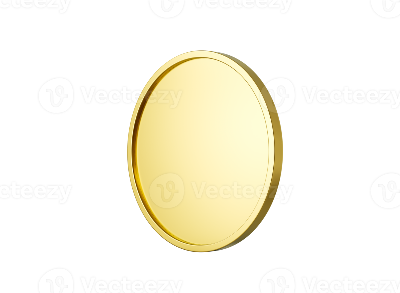 3d Golden Shiny Rounded Coin 3d Illustration png