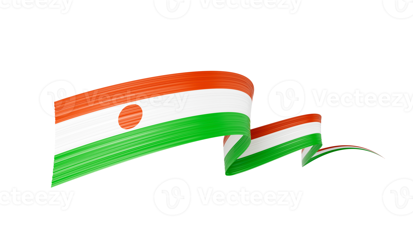 3d Flag Of Niger 3d Wavy Shiny Niger Ribbon Flag 3d Illustration png