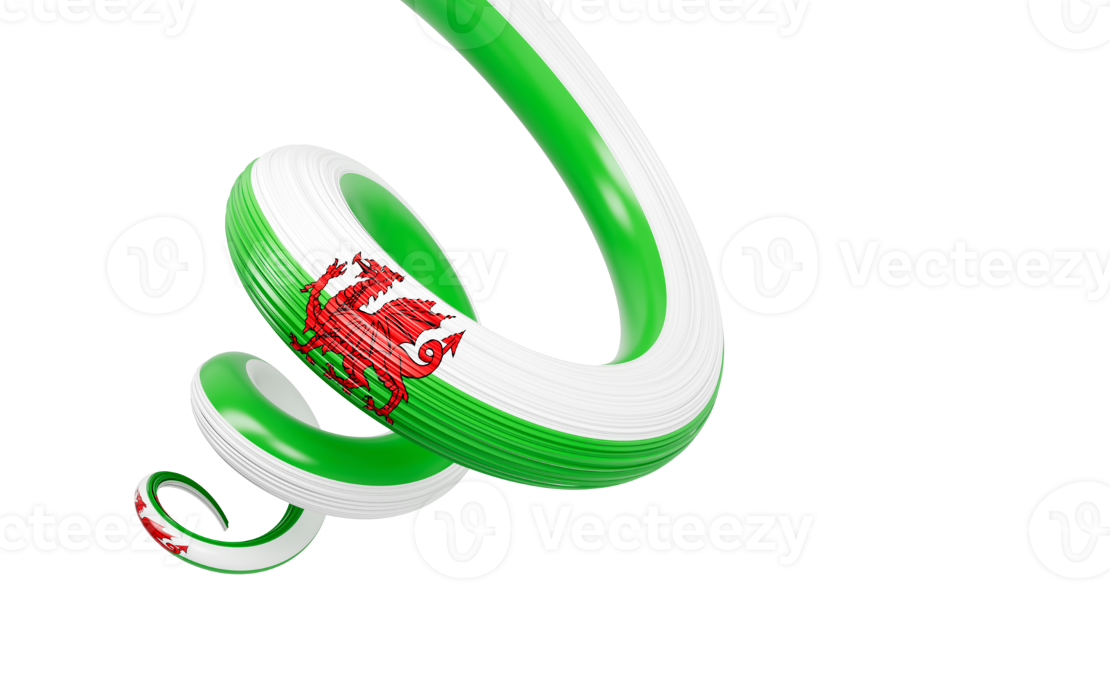 3d Flag of Wales 3d Spiral Glossy Ribbon Flag Of Wales 3d Illustration png