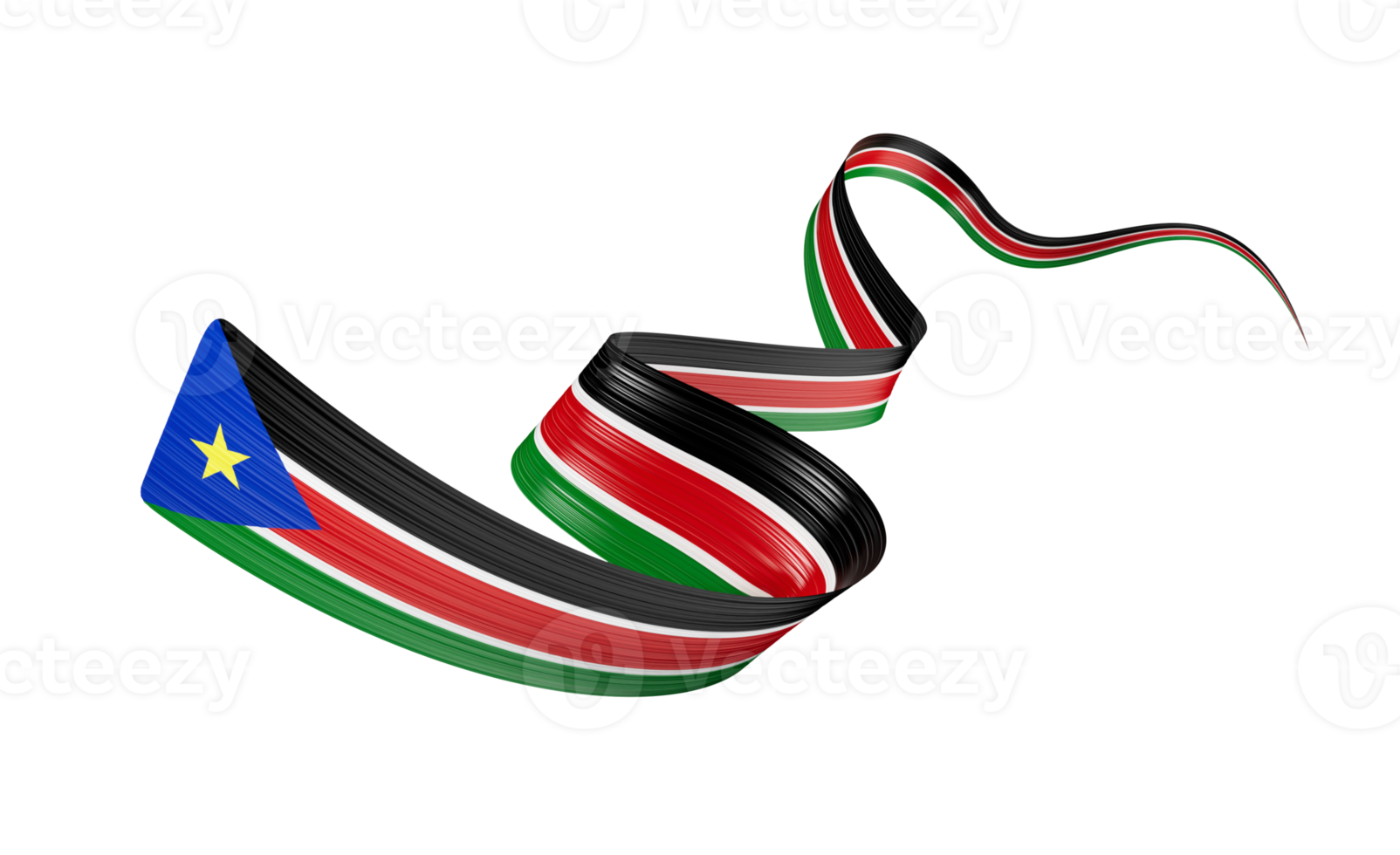 3d Flag Of South Sudan 3d Wavy Shiny South Sudan Ribbon Flag 3d Illustration png