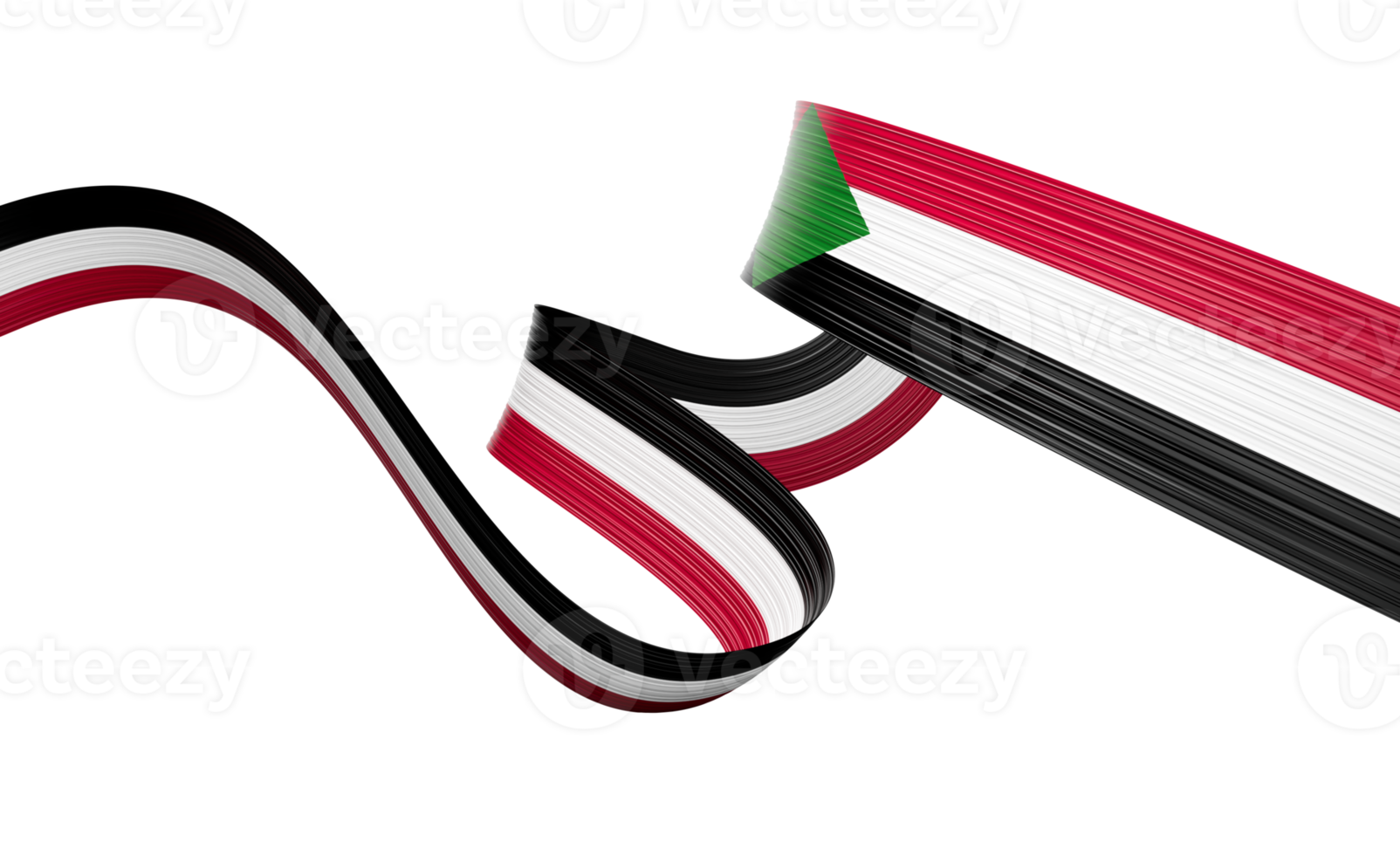 3d Flag Of Sudan 3d Shiny Waving Sudan Ribbon Flag 3d Illustration png
