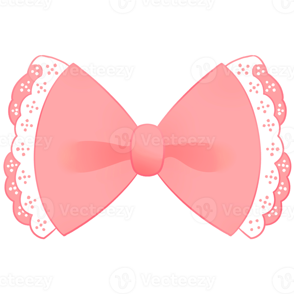 Red bow lolita in cartoon style hand drawn illustration png