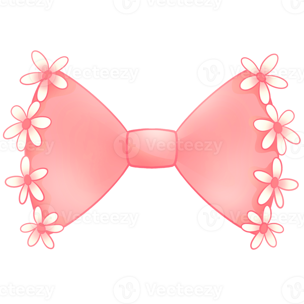 Red bow lolita in cartoon style hand drawn illustration png