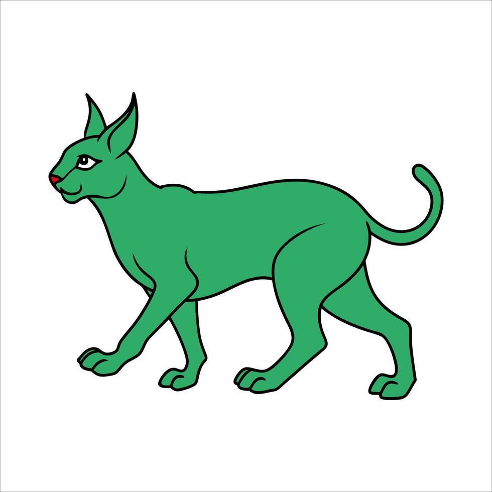 Caracal cat illustration vector
