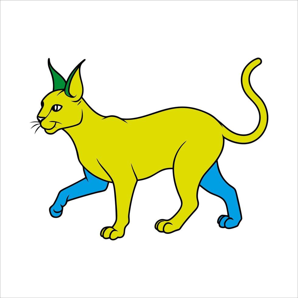 Caracal cat illustration vector