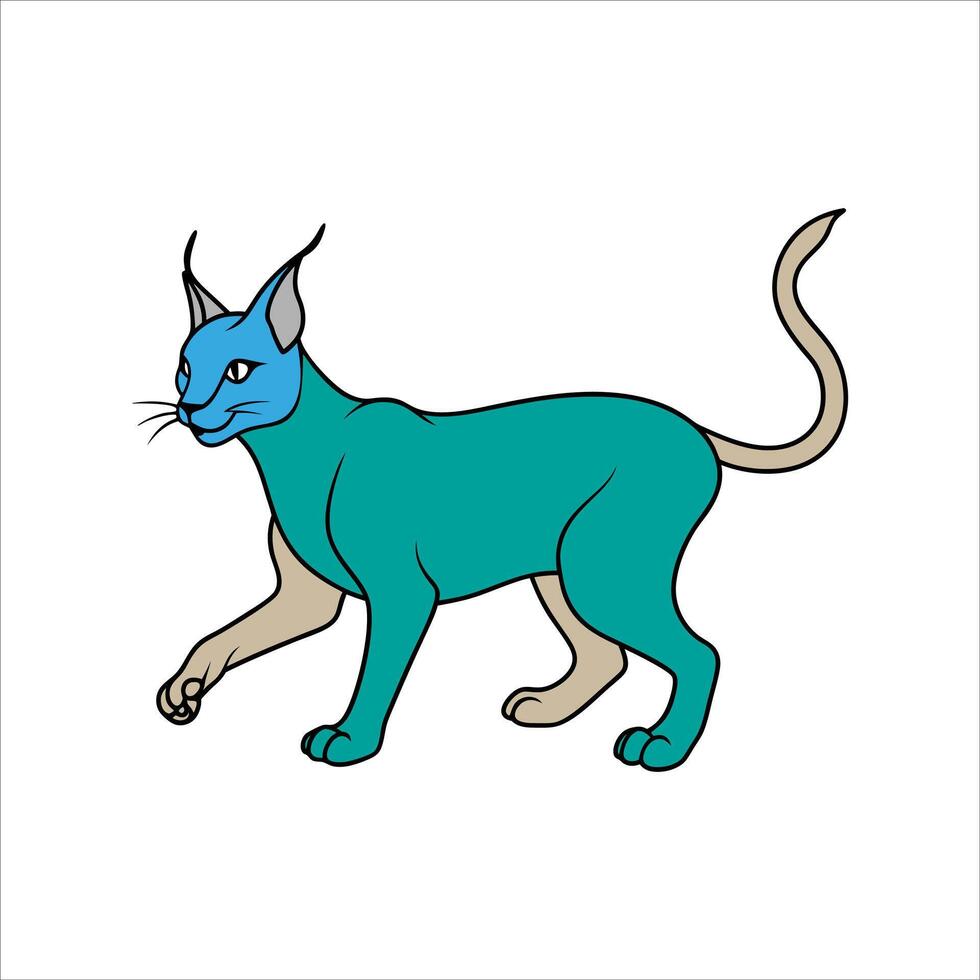 Caracal cat illustration vector