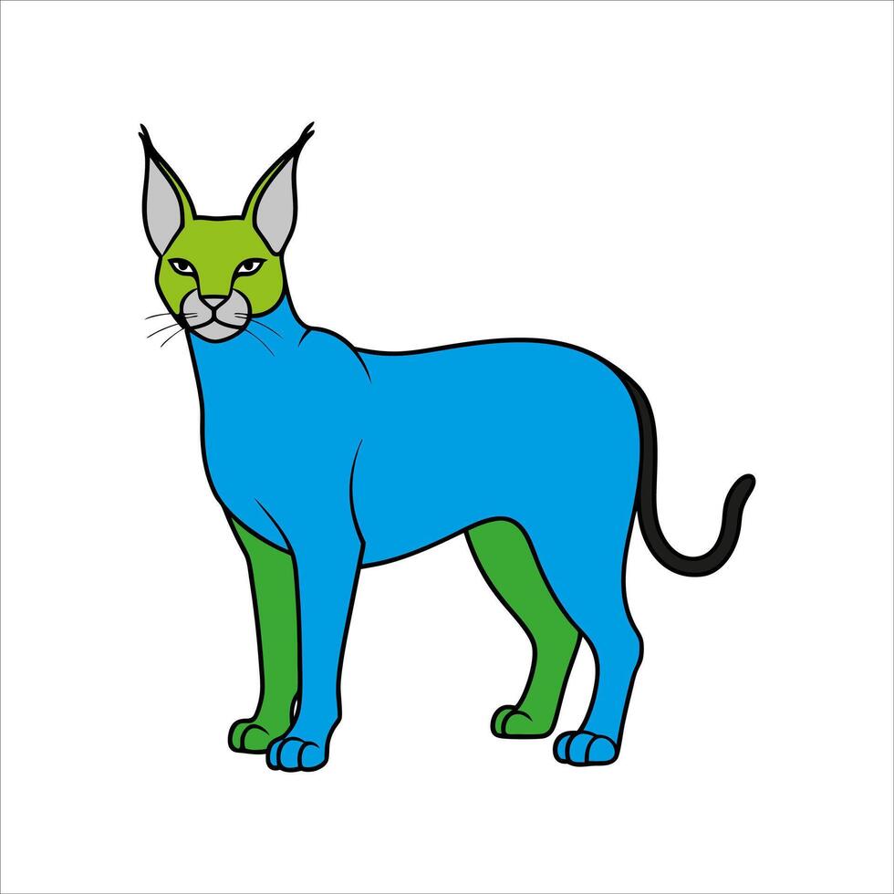Caracal cat illustration vector