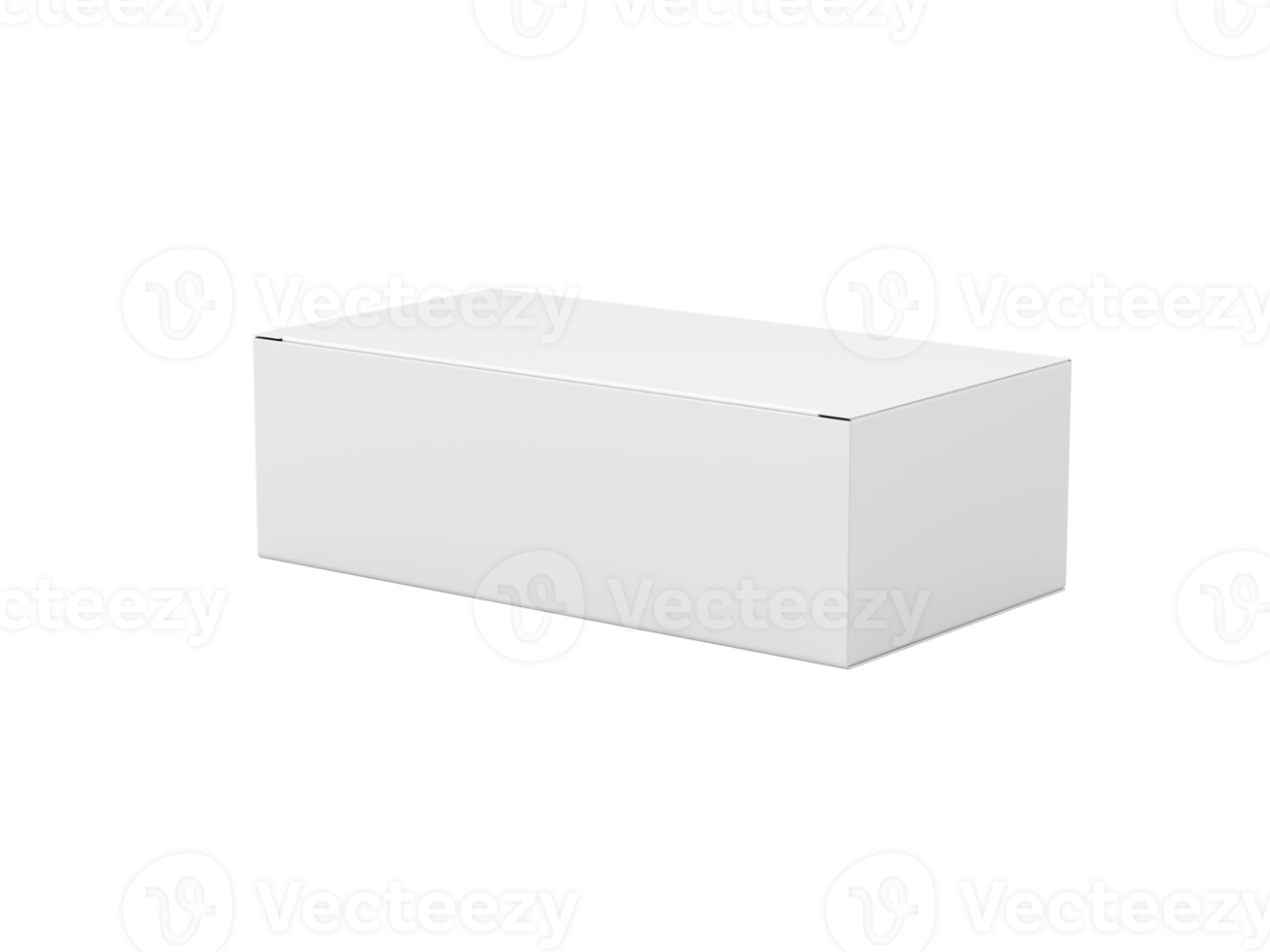 3d Empty White Rectangular Cardboard Box Mock Up Design 3D Illustration png