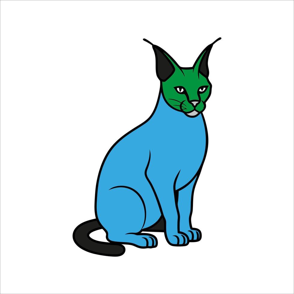 Caracal cat illustration vector