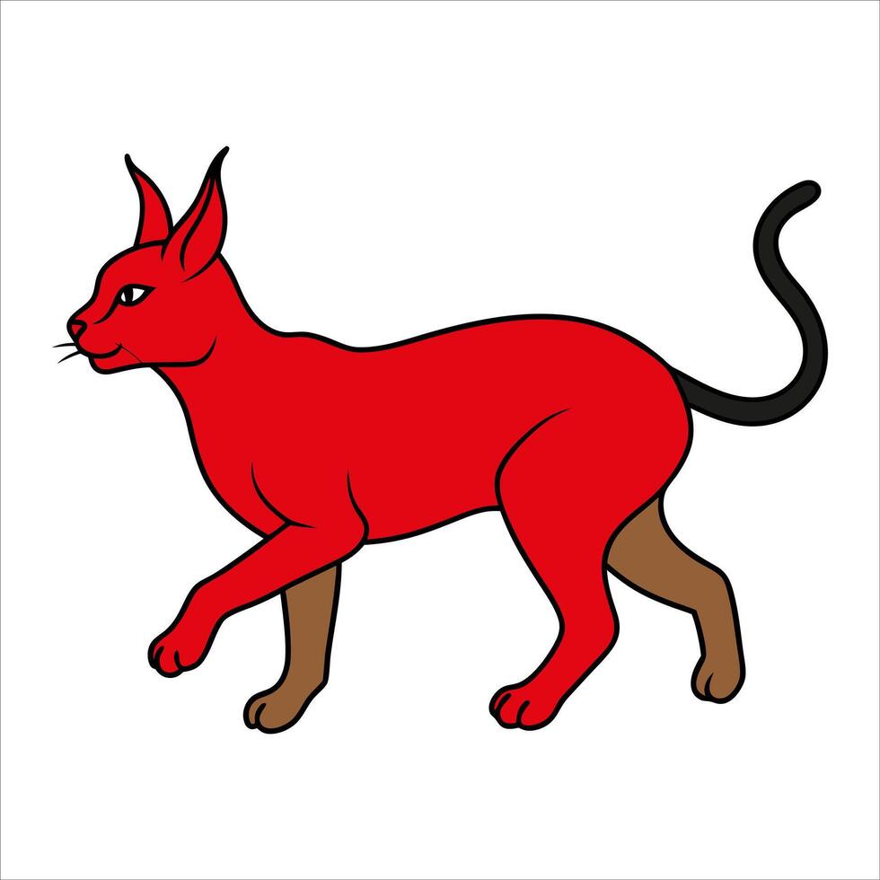 Caracal cat illustration vector