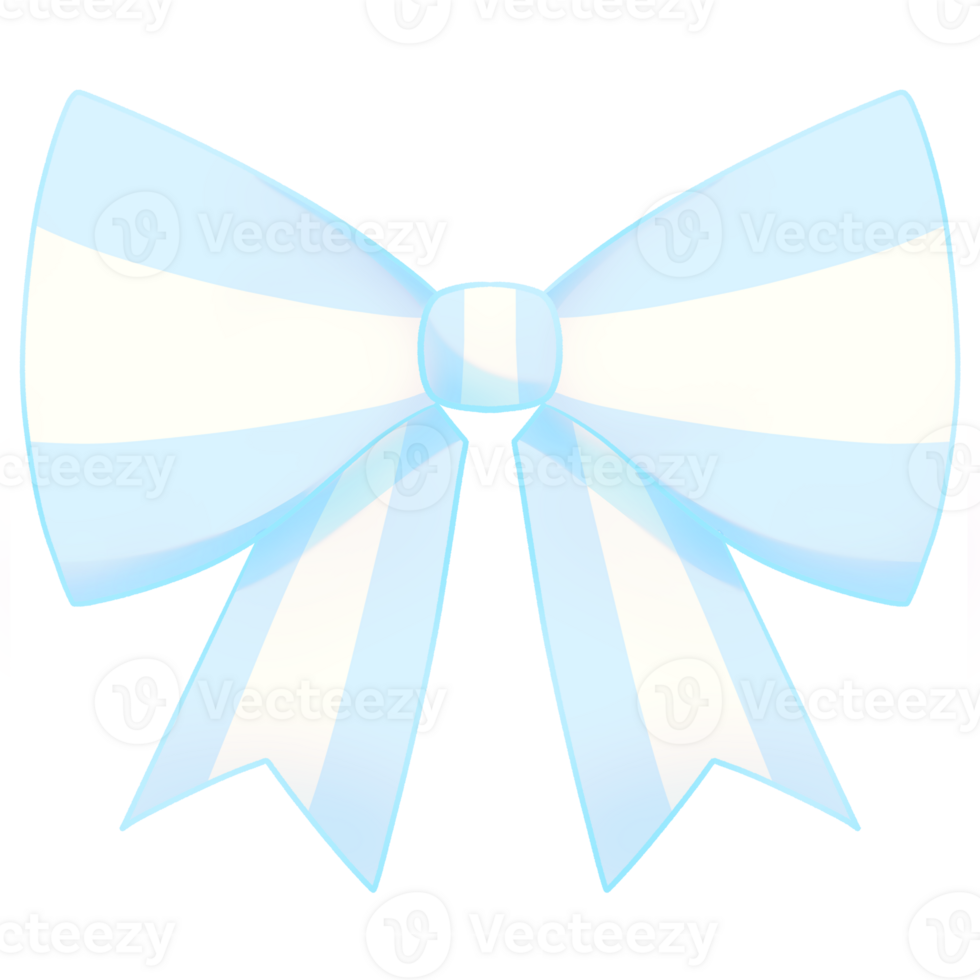Blue bow lolita in cartoon style hand drawn illustration png