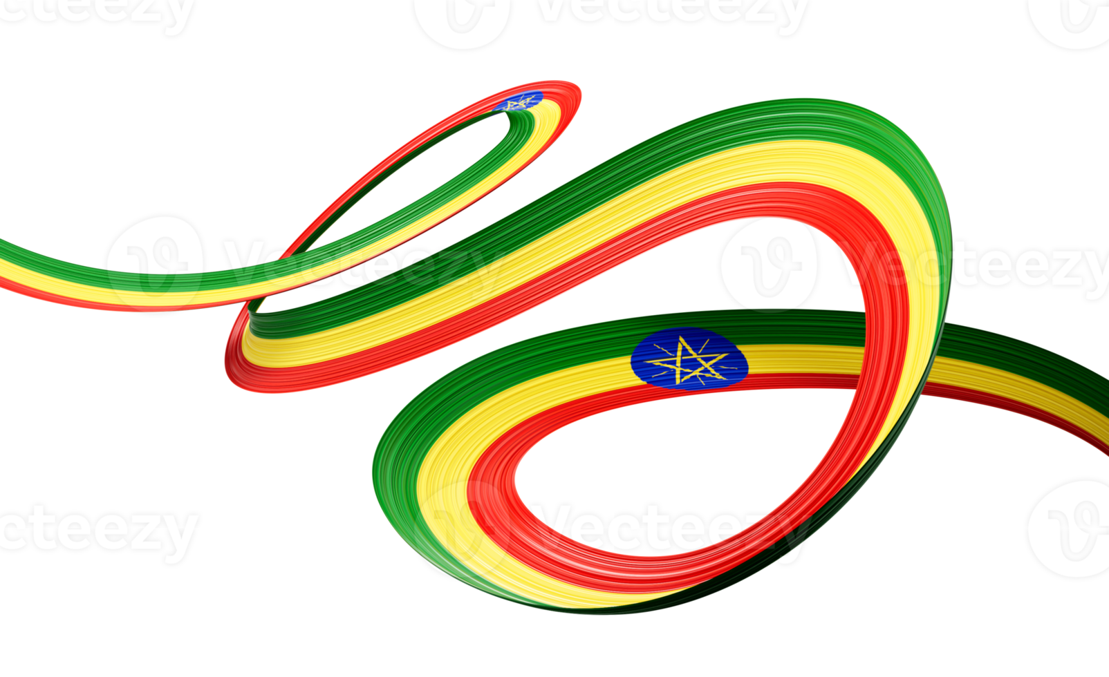 3d Flag Of Ethiopia 3d Shiny Waving Ribbon Flag Of Ethiopia 3d Illustration png
