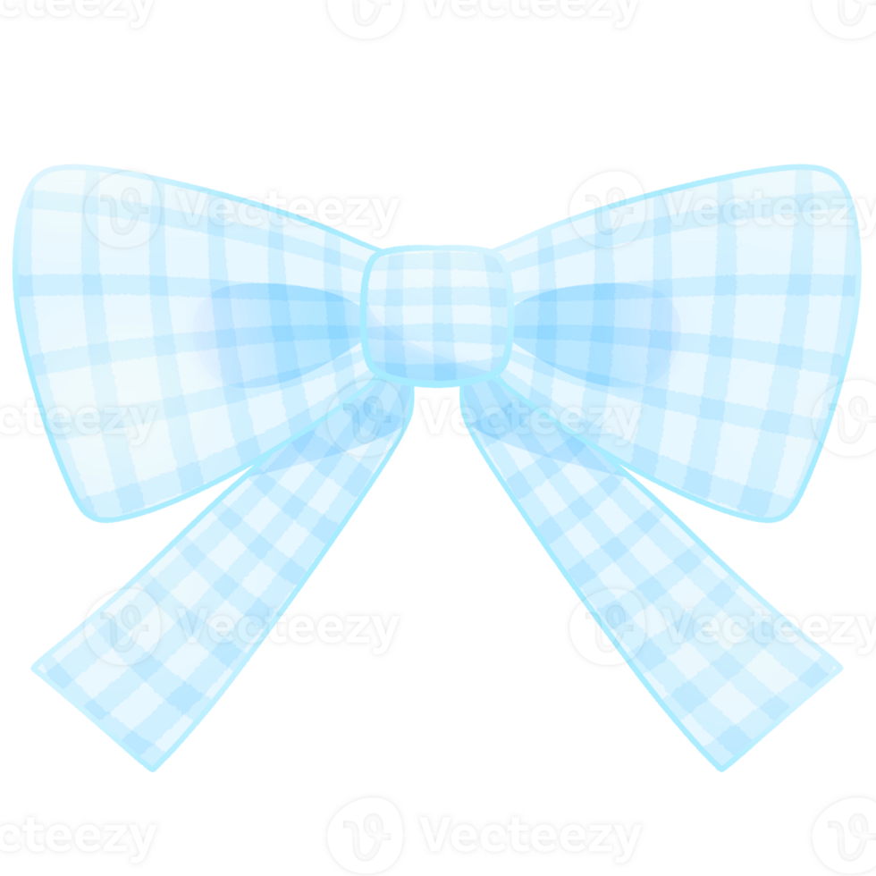 Blue bow lolita in cartoon style hand drawn illustration png