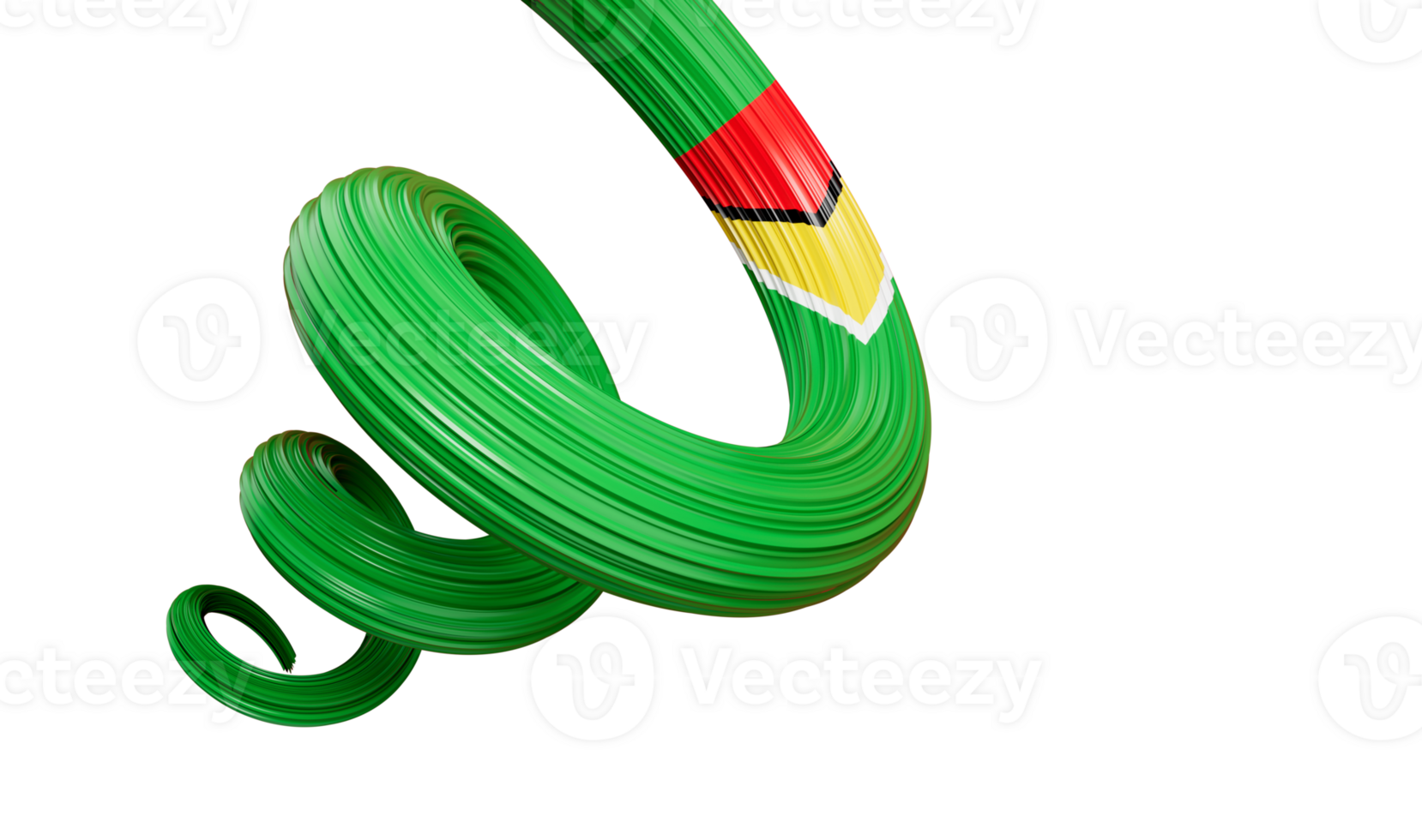 Guyana flag symbol national banner. Independence Day 3d Illustration banner with realistic Ribbon flag png