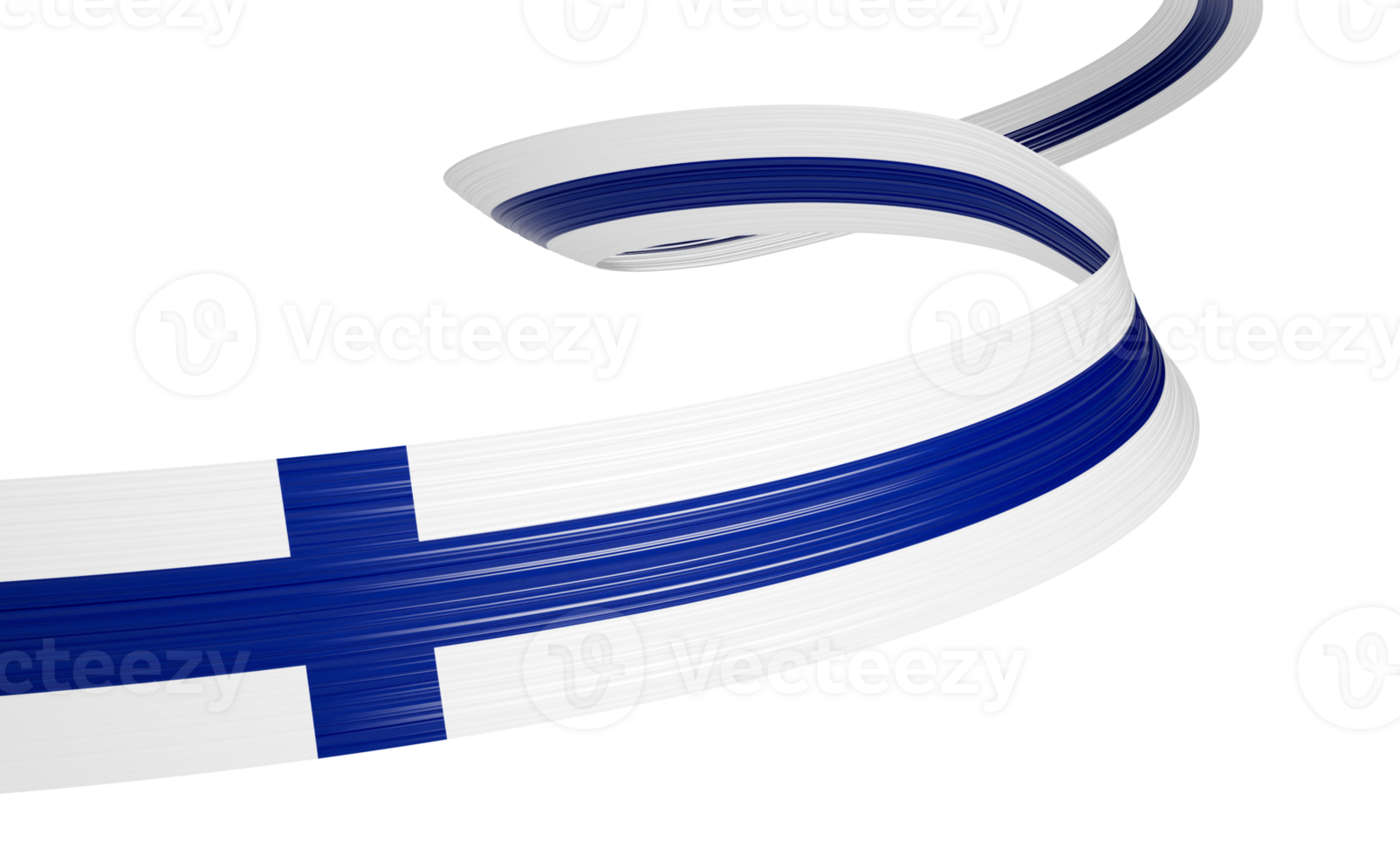3d Flag Of Finland 3d Wavy Shiny Finland Ribbon Flag 3d Illustration png