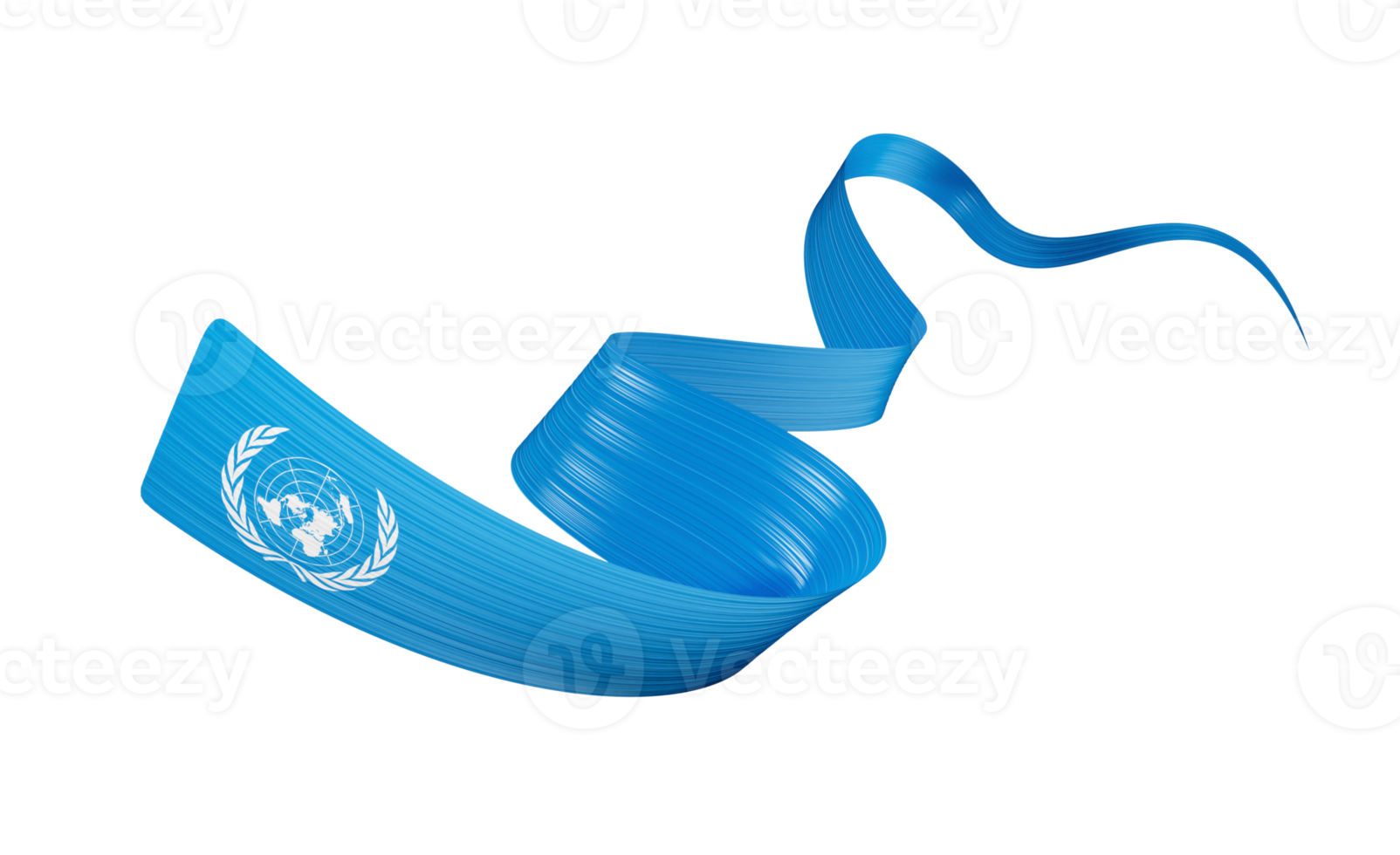 Flag Of United Nations Shiny Waving Ribbon Flag 3d Illustration png