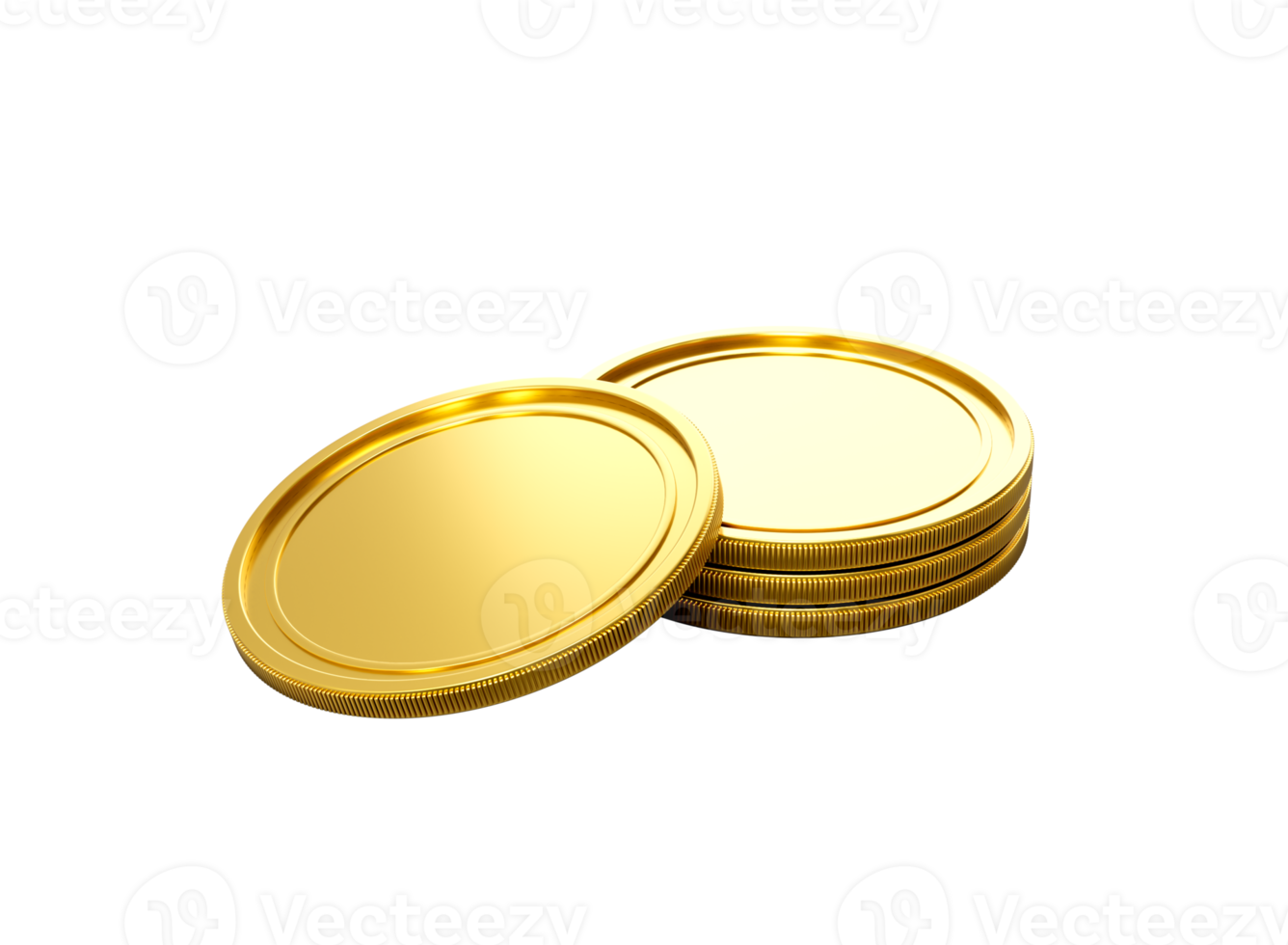 3d Stack Of Golden Coins Shiny Rounded Coins Stack 3d Illustration png