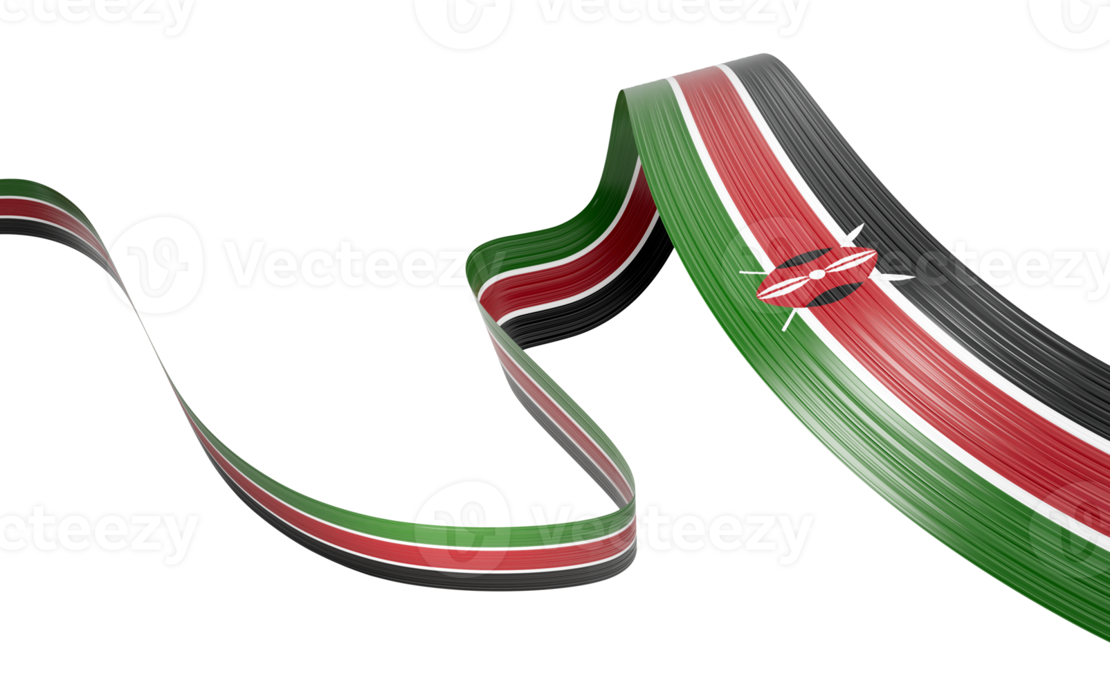 3d Flag Of Kenya 3d Shiny Waving Kenya Ribbon Flag 3d Illustration png