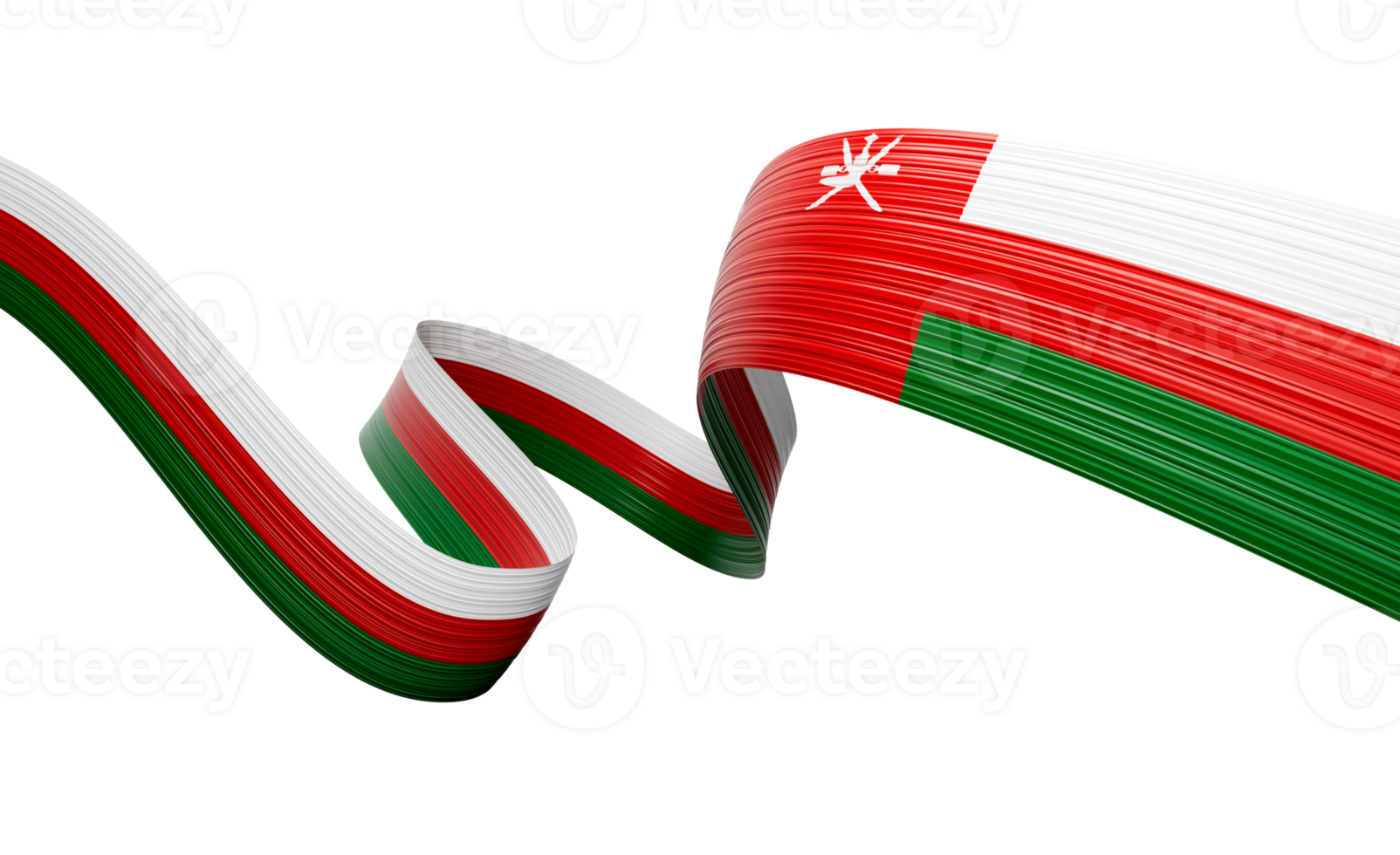 3d Flag Of Oman 3d Wavy Shiny Oman Ribbon Flag 3d Illustration png