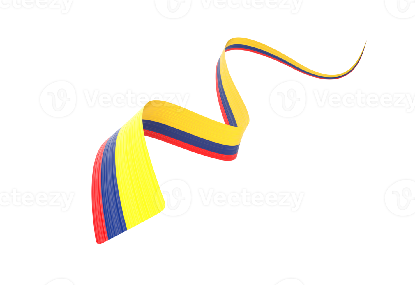 3d Flag Of Colombia 3d Shiny Waving Colombia Ribbon Flag 3d Illustration png