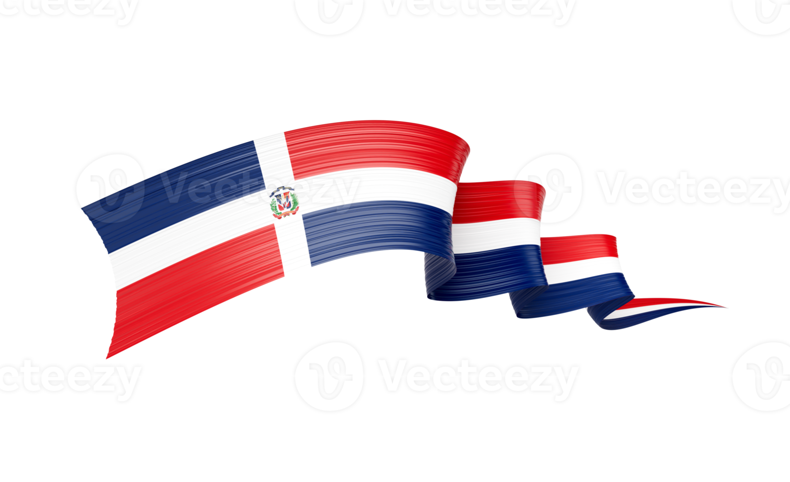 3d Flag Of Dominican Republic 3d Shiny Waving Twisted Ribbon Flag 3d Illustration png