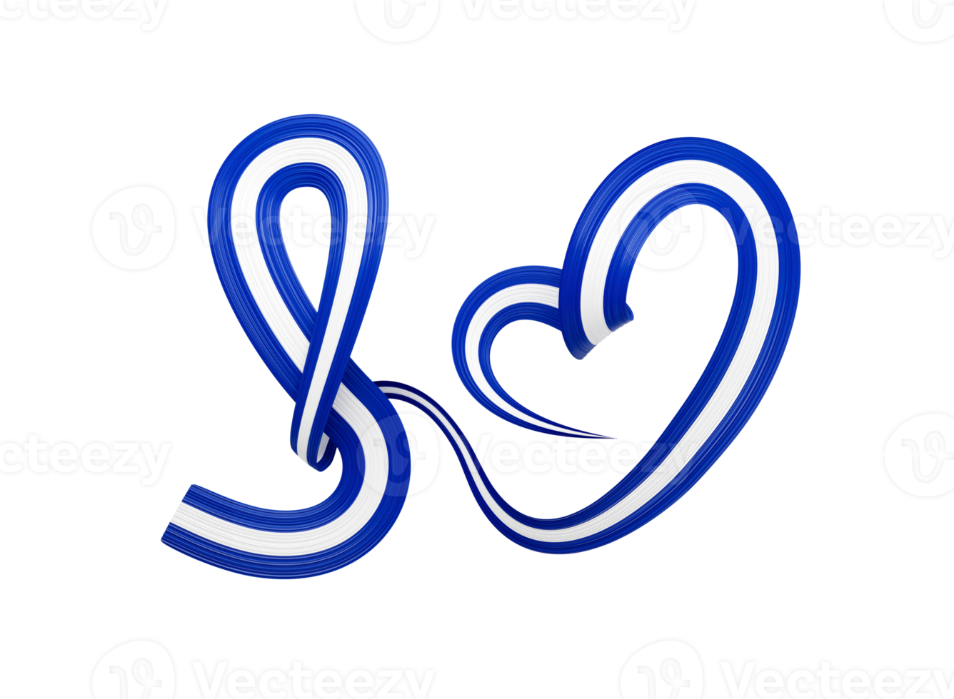 3d Flag Of El Salvador Heart Shape Shiny Wavy Awareness Ribbon Flag 3d Illustration png