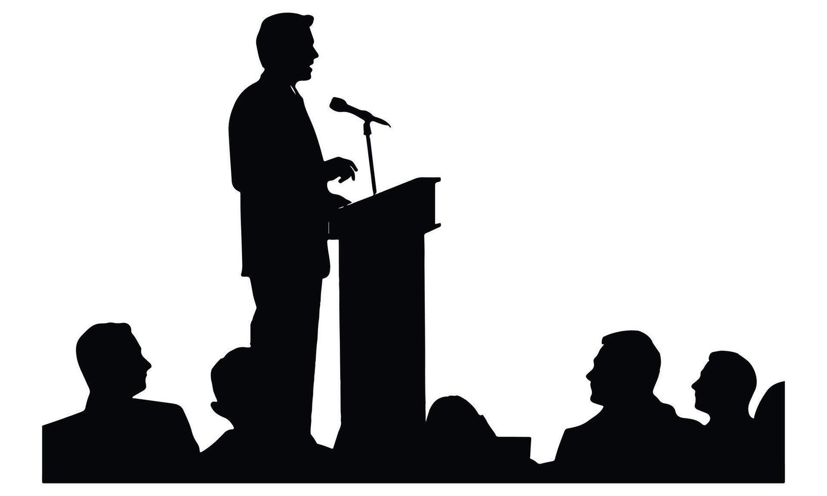 silhouette of the politician vector