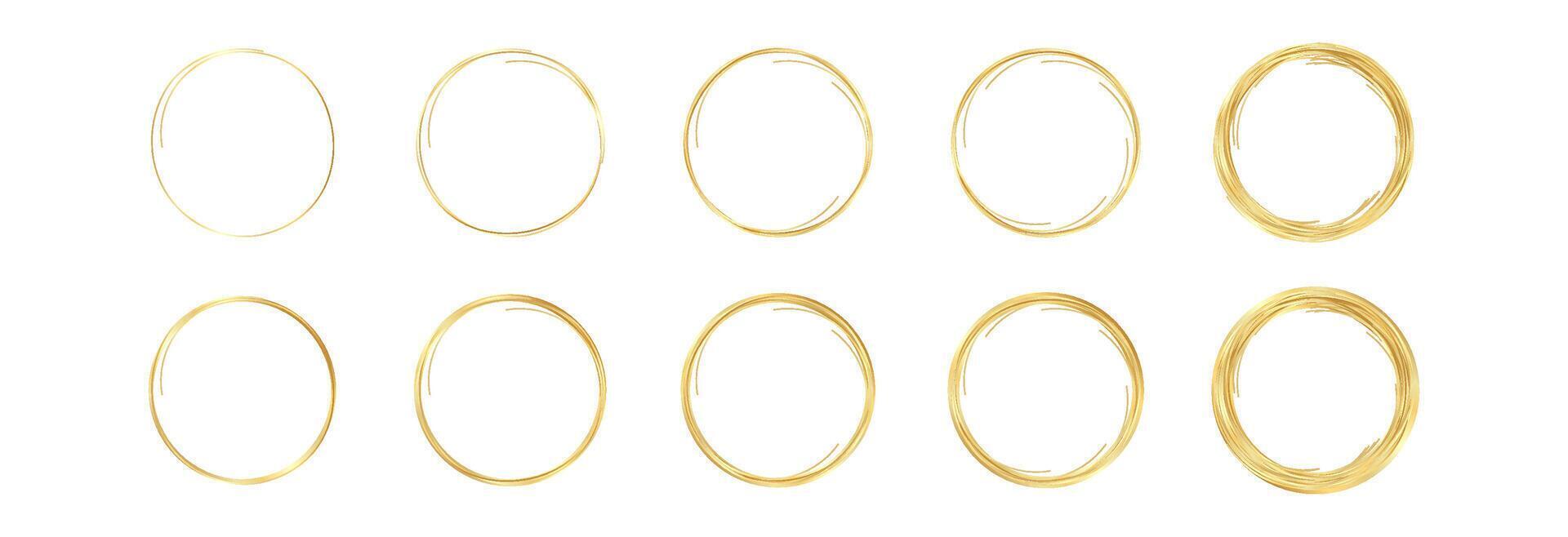 Set of gold speech bubbles for text. vector