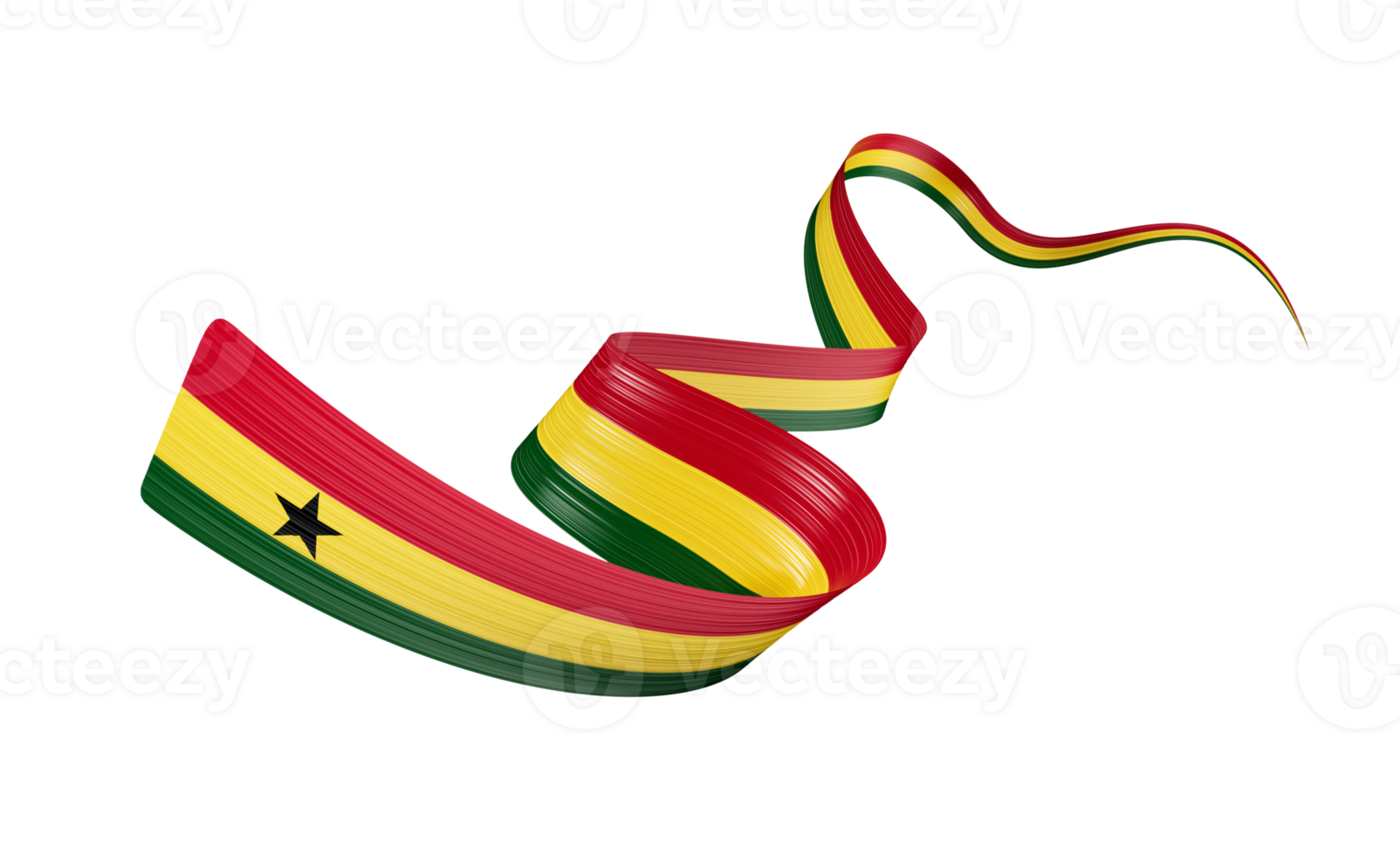 3d Flag Of Ghana 3d Shiny Waving Ghana Ribbon Flag 3d Illustration png
