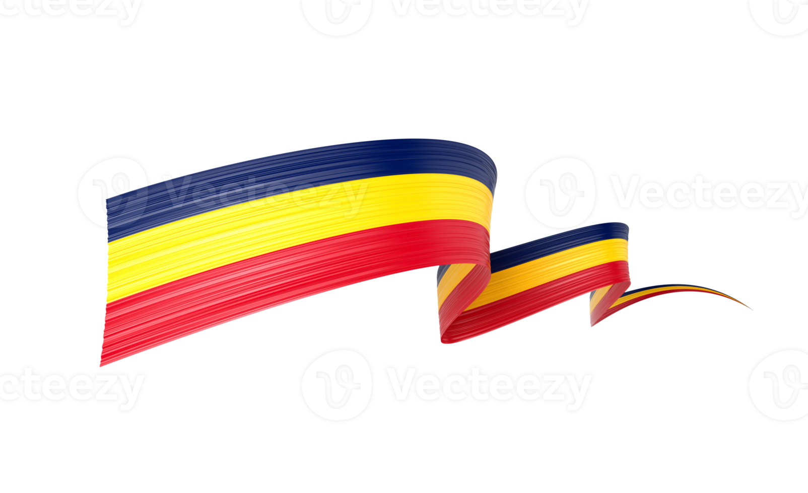 3d Flag Of Chad 3d Shiny Waving Twisted Ribbon Flag 3d Illustration png