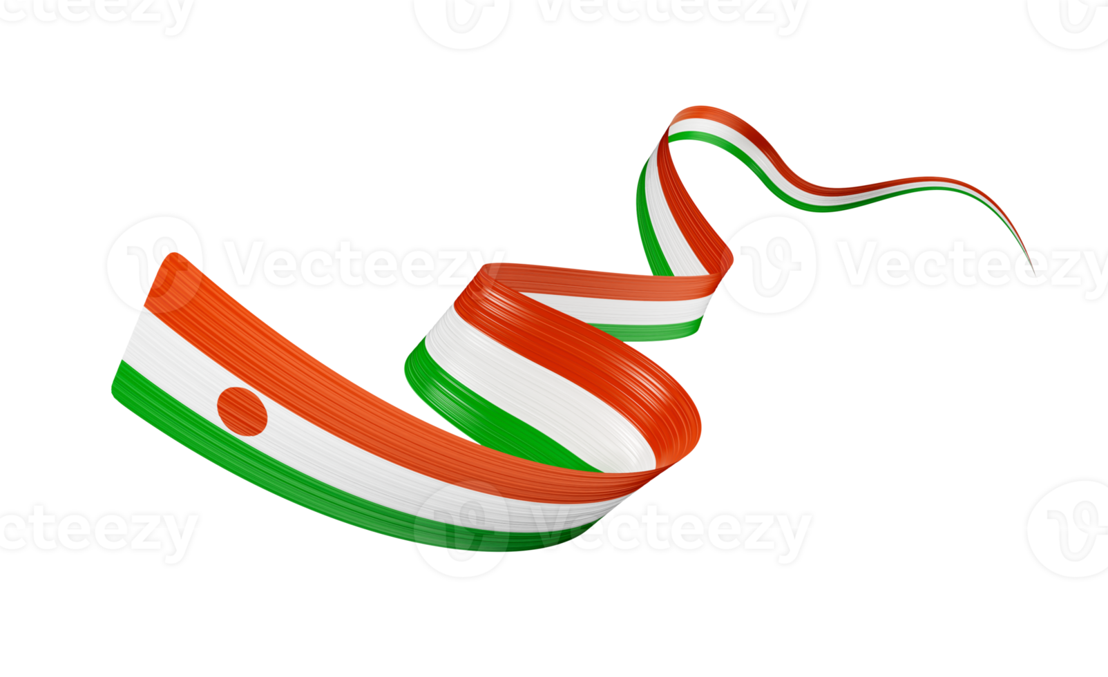 3d Flag Of Niger 3d Wavy Shiny Niger Ribbon Flag 3d Illustration png
