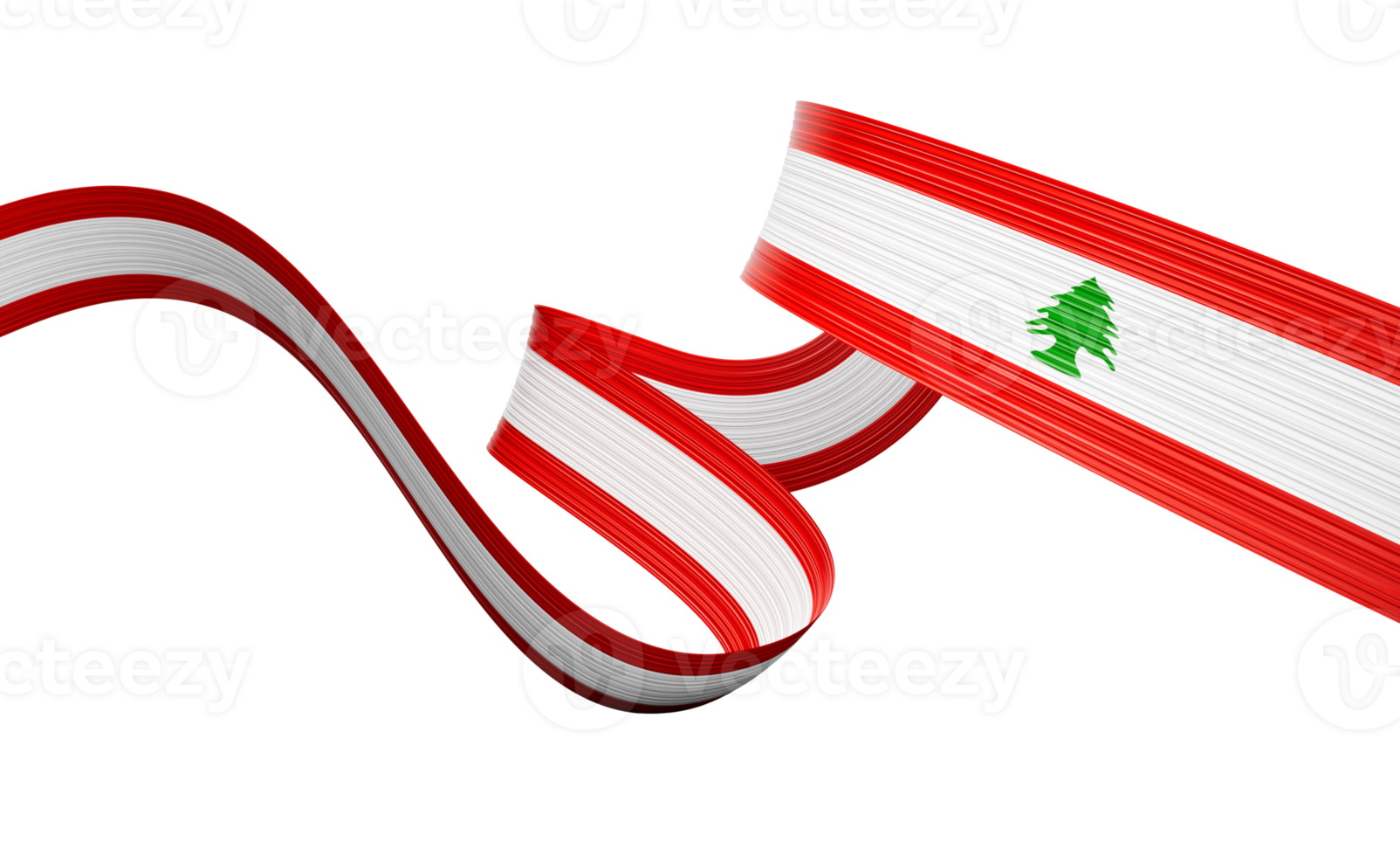 3d Flag Of Lebanon 3d Wavy Shiny Lebanon Ribbon Flag 3d Illustration png