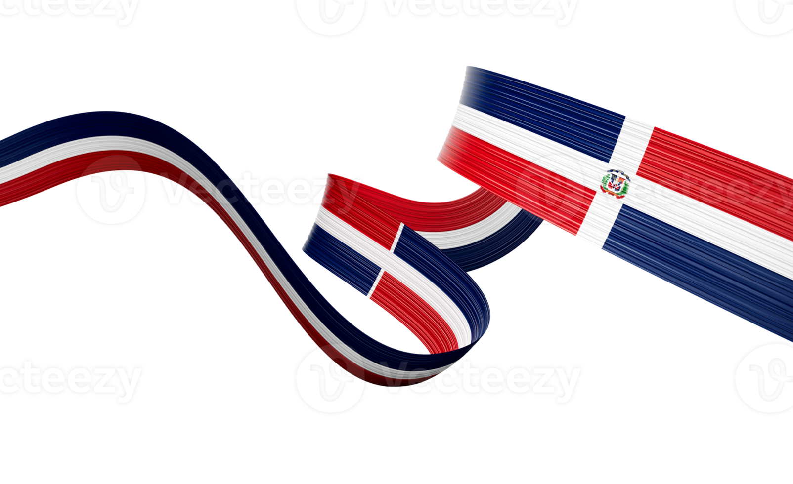 3d Flag Of Dominican Republic 3d Shiny Waving Ribbon Flag 3d Illustration png