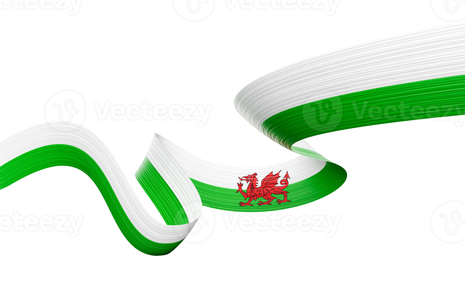 3d Flag Of Wales 3d Shiny Waving Wales Ribbon Flag 3d Illustration png