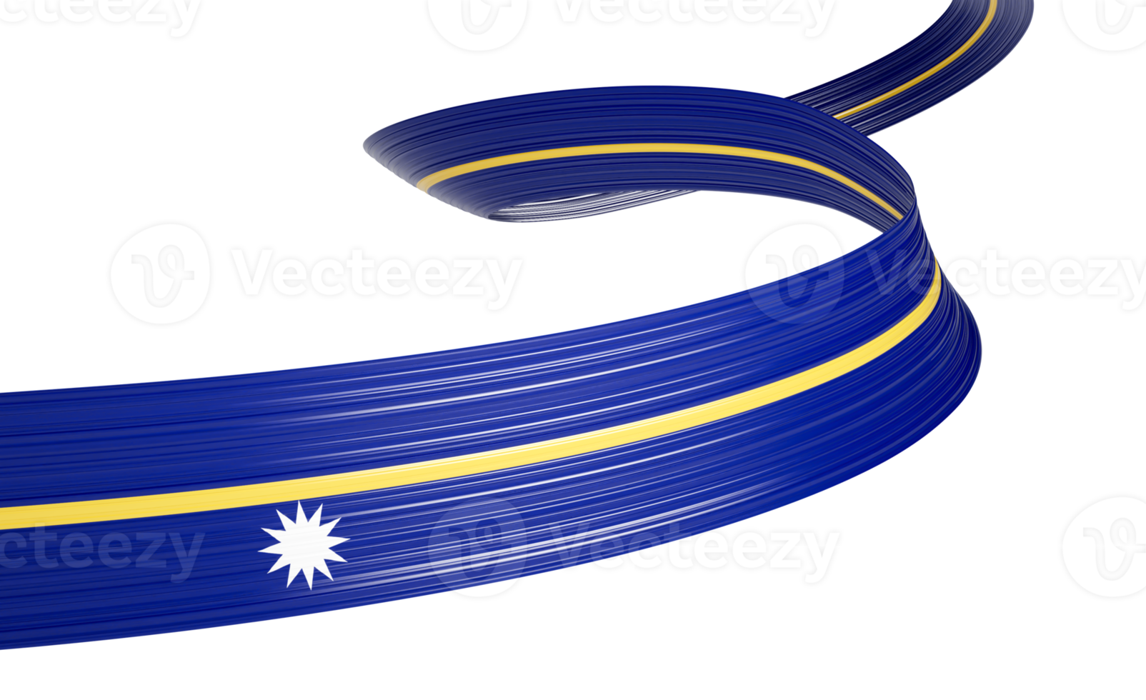 3d Flag Of Nauru 3d Wavy Shiny Nauru Ribbon Flag 3d Illustration png