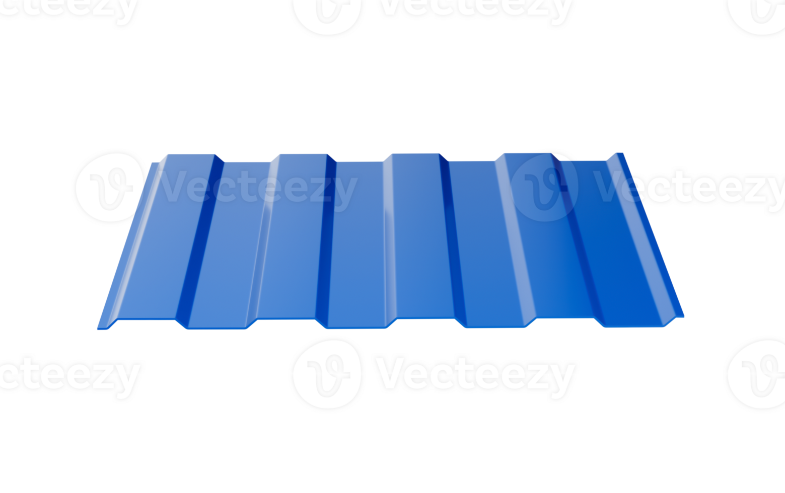 3d Blue Metallic Corrugated Galvanised Iron For Roof Sheet 3d Illustration png