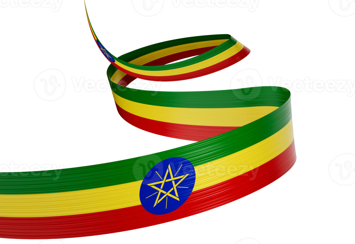 3d Flag Of Ethiopia 3d Shiny Waving Ribbon Flag Of Ethiopia 3d Illustration png