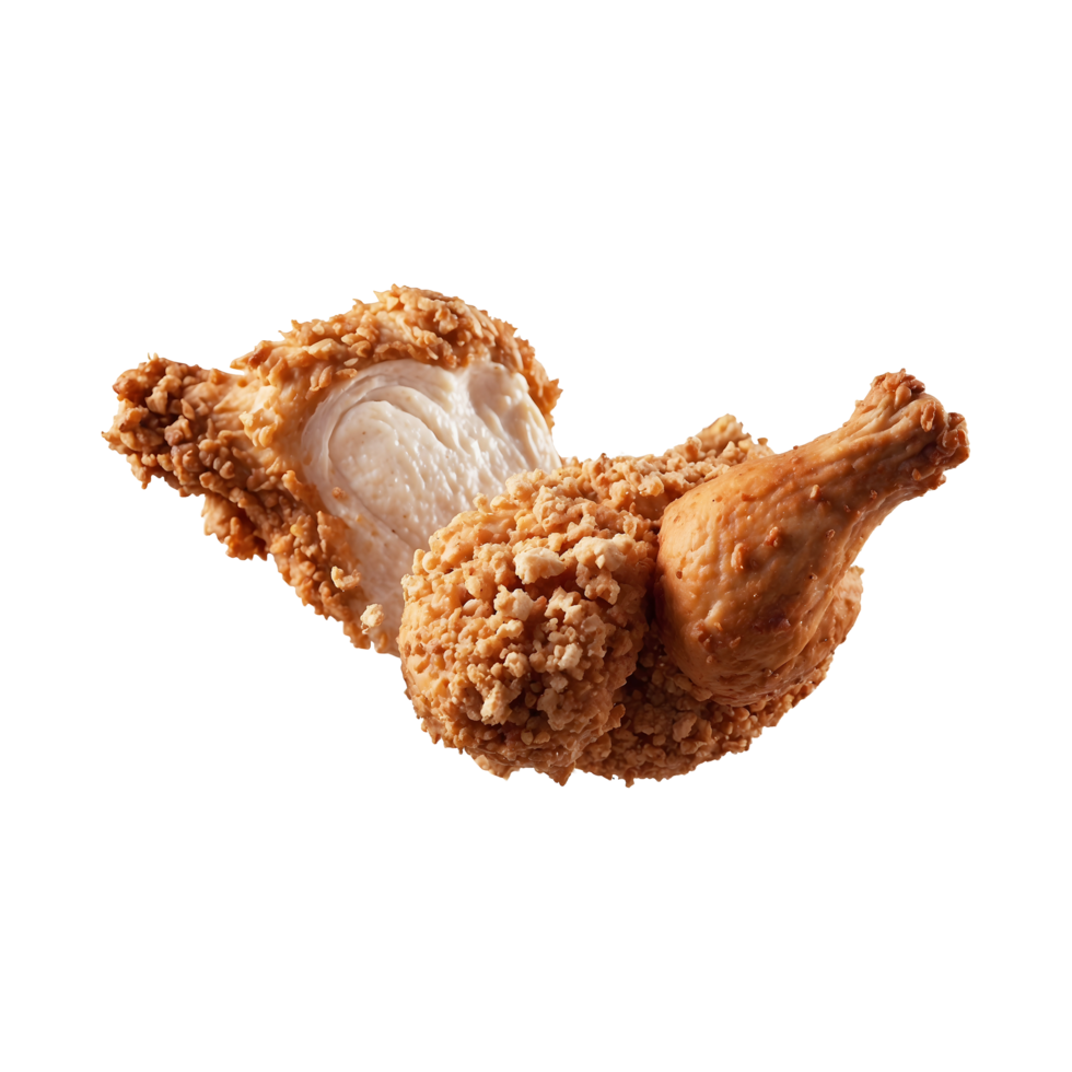 Deliciously Fried Fried Chicken Crumbs Isolated on Transparent Background png