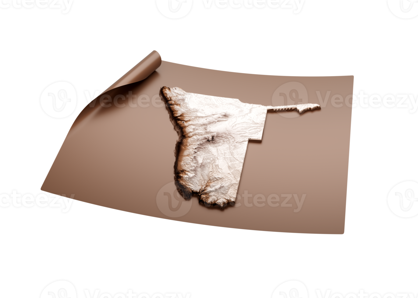 Map Of Namibia Old Style Brown On Unrolled Map Paper Sheet 3d Illustration png