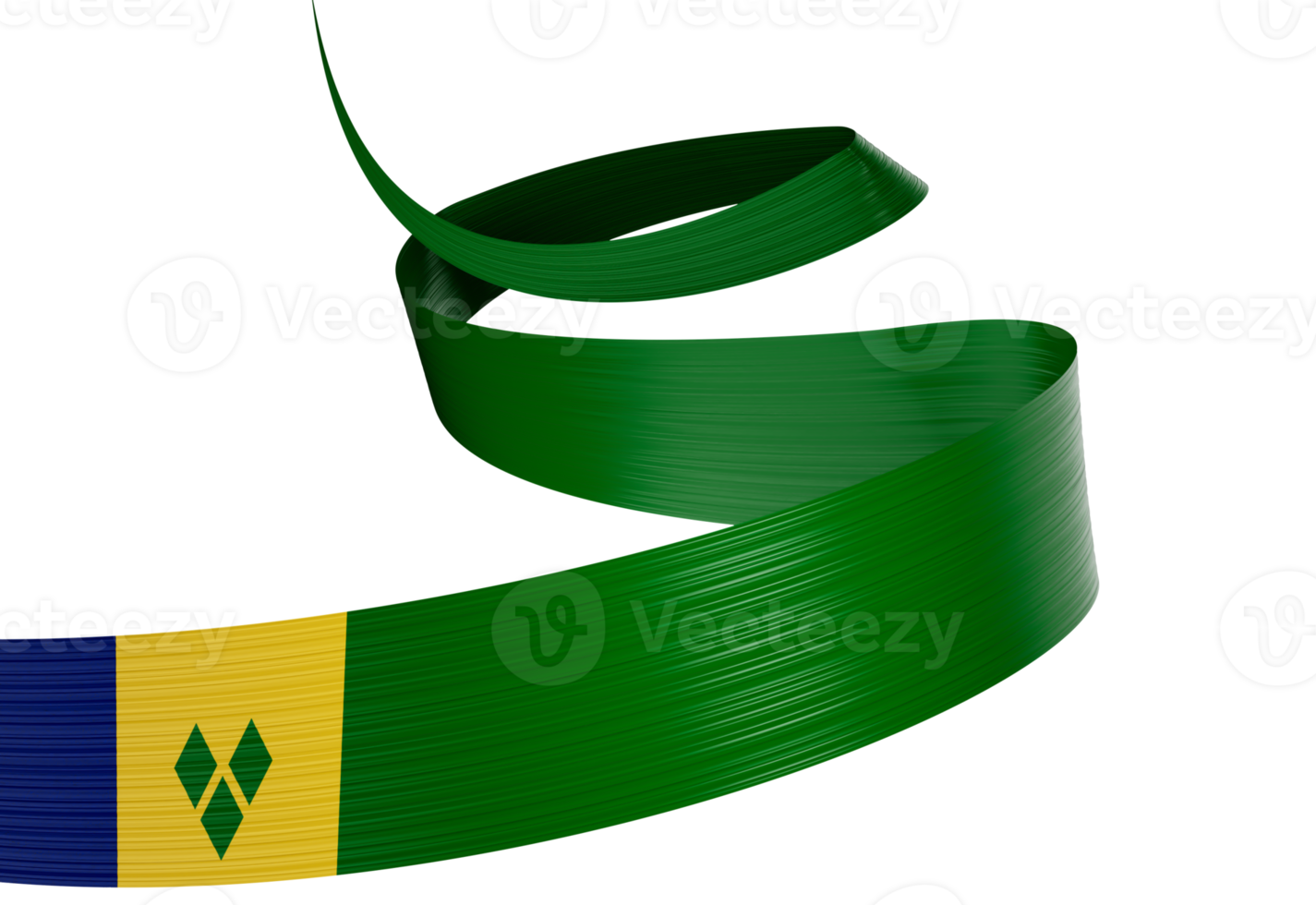 3d Flag Of Saint Vincent and the Grenadines 3d Shiny Waving Flag 3d Illustration png